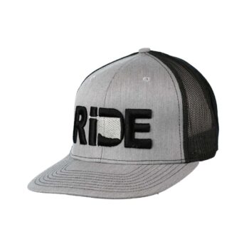 Ride Oklahoma Classic Trucker Snapback Hat Gray_Black