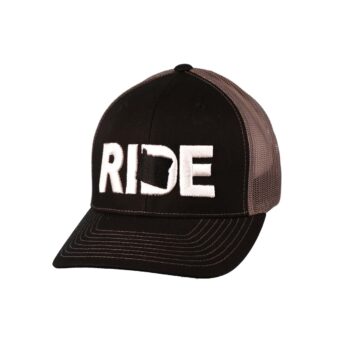 Ride Oregon Classic Trucker Snapback Hat Black_White