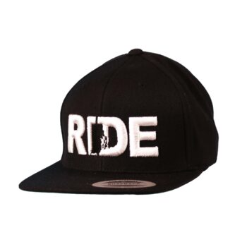 Ride Rhode Island Classic Flatbrim Snapback Hat Black_White