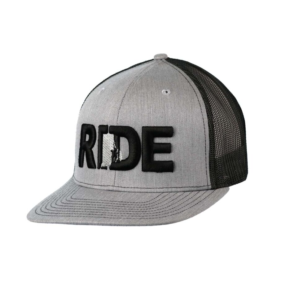 Ride Rhode Island Classic Trucker Snapback Hat Gray_Black