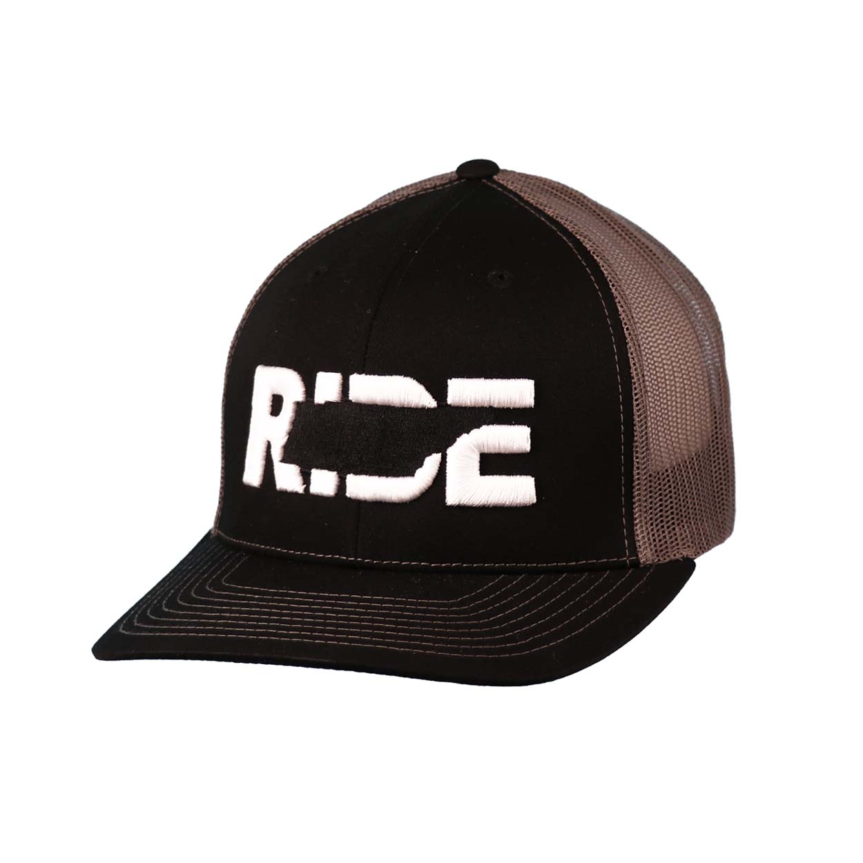 Ride Tennessee Classic Embroidered Snapback Trucker Hat Black/Charcoal