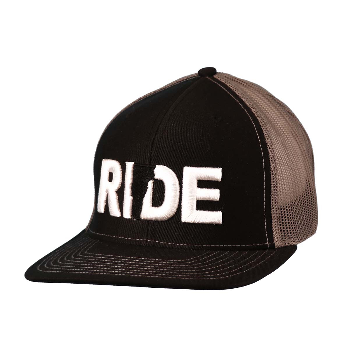 Ride Vermont Classic Pro 3D Puff Embroidered Snapback Trucker Hat Black/Gray