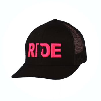 Ride Minnesota Classic Trucker Snapback Hat Black_Pink_Side