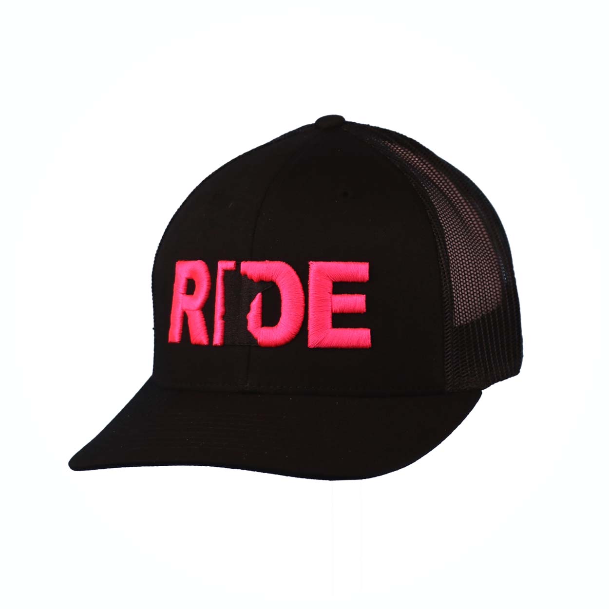Ride Minnesota Classic Embroidered Snapback Trucker Hat Black/Pink