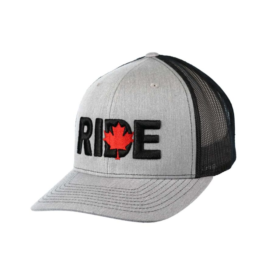 Ride Canada Classic Trucker Snapback Hat Gray_Black
