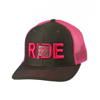 Ride Colorado Classic Trucker Snapback Hat Charcoal_Pink