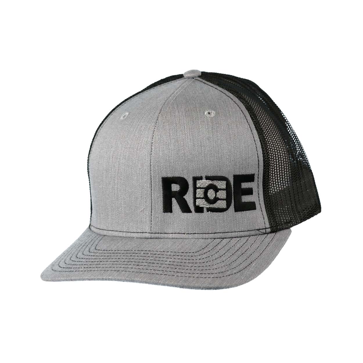 Ride Colorado Night Out Pro Embroidered Snapback Trucker Hat Heather Gray/Black