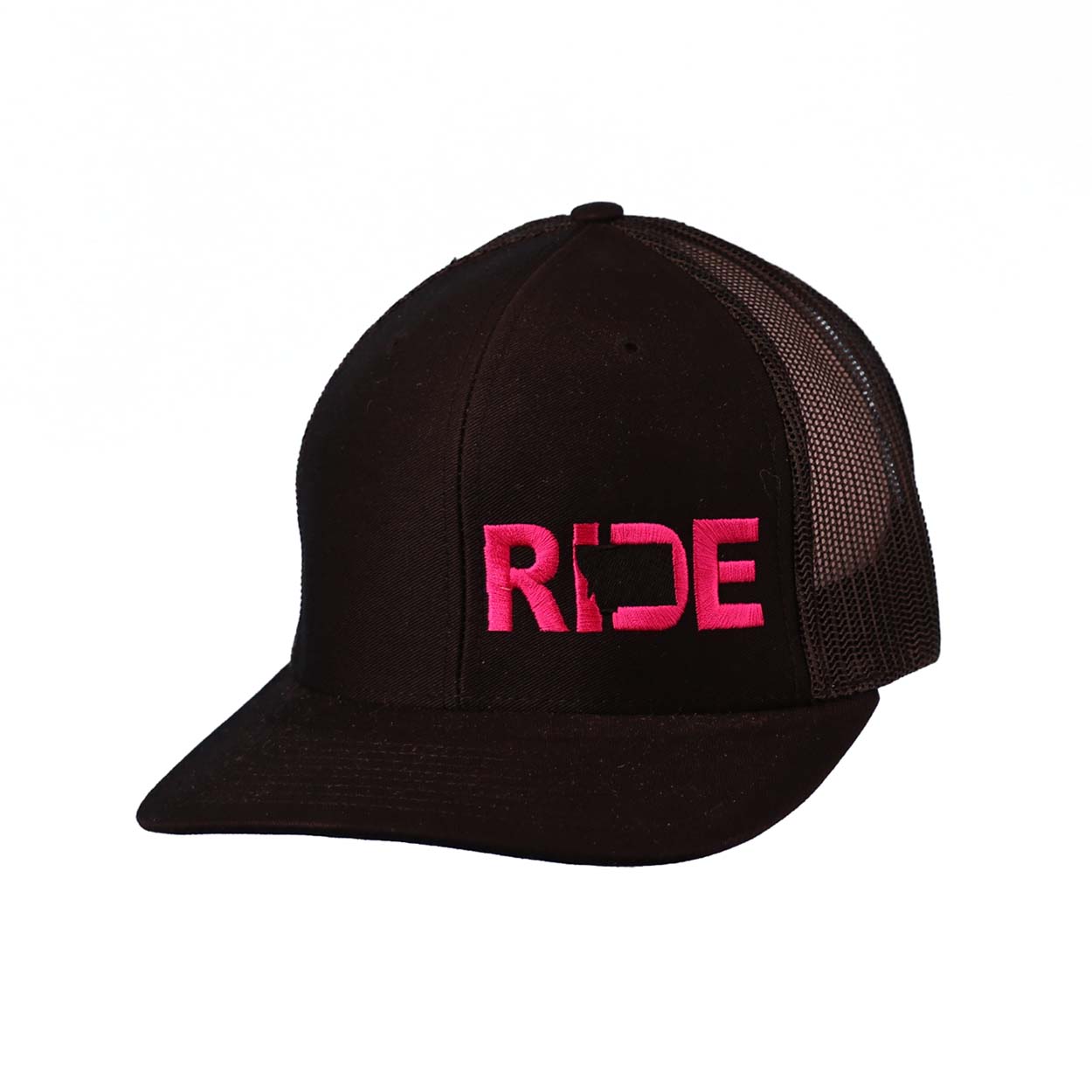 Ride Montana Night Out Pro Embroidered Snapback Trucker Hat Black/Pink
