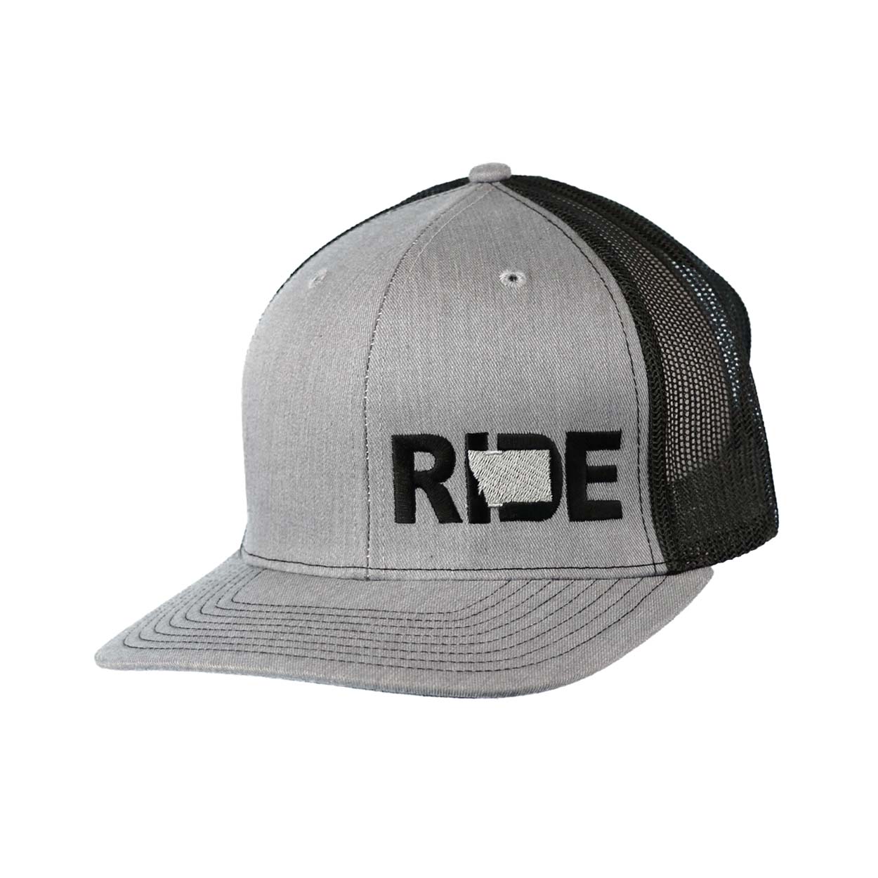 Ride Montana Night Out Embroidered Snapback Trucker Hat Heather Gray/Black