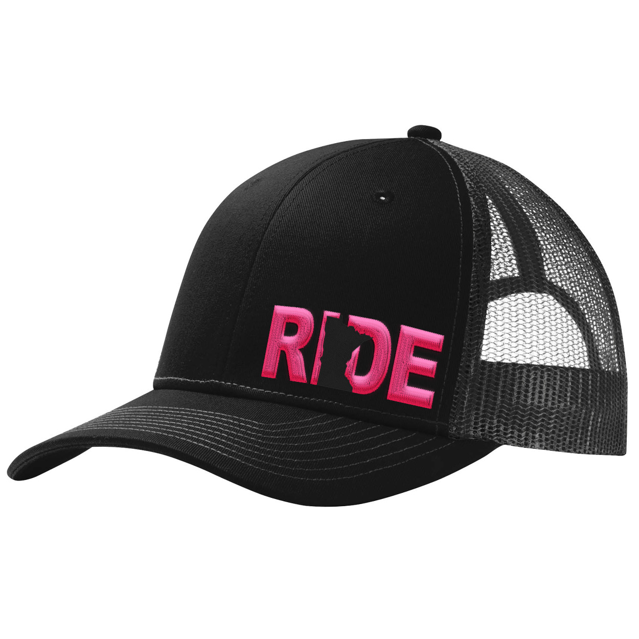 Ride Minnesota Night Out Pro Embroidered Snapback Trucker Hat Black/Pink
