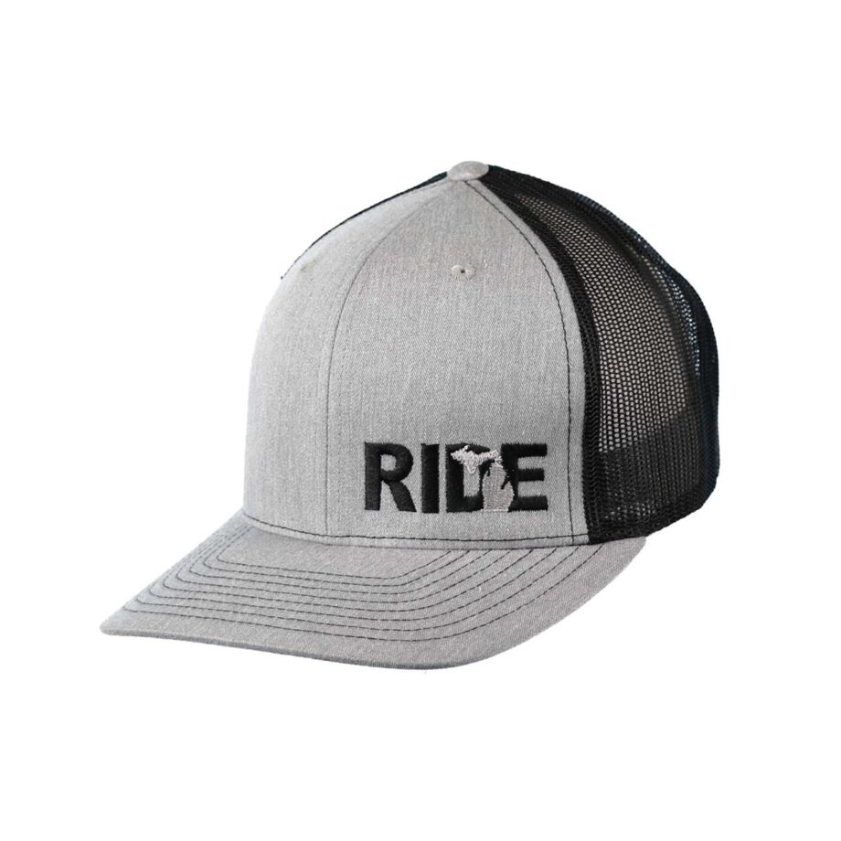 Ride Michigan Night Out Trucker Snapback Hat Gray_Black