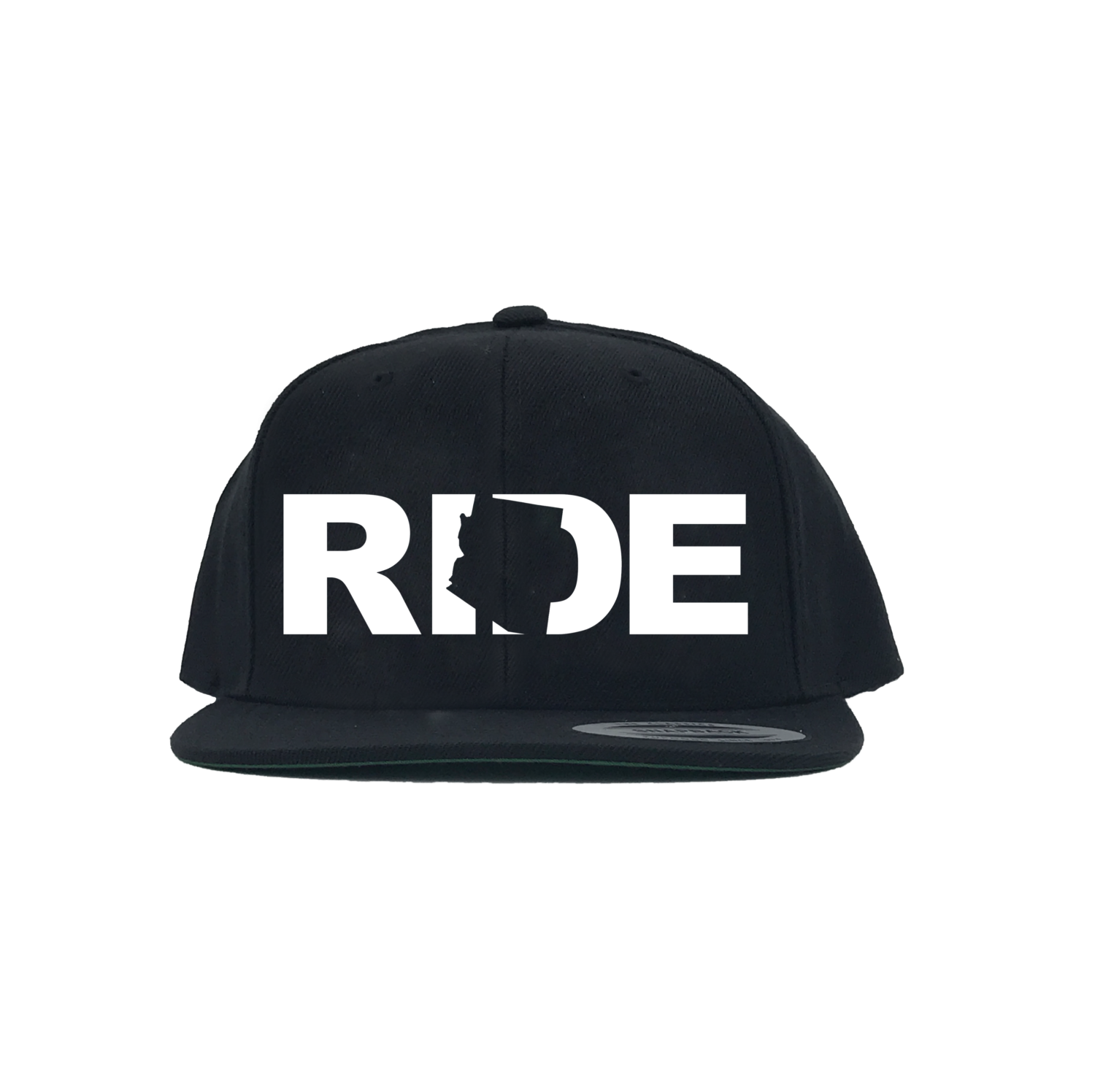 Ride Arizona Classic Pro 3D Puff Embroidered Snapback Flat Brim Hat Black