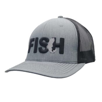 Fish Classic Embroidered Snapback Trucker Hat Gray_Black