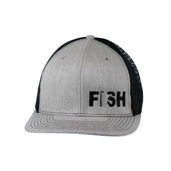 Fish Minnesota Night Out Trucker Snapback Hat Gray_Black