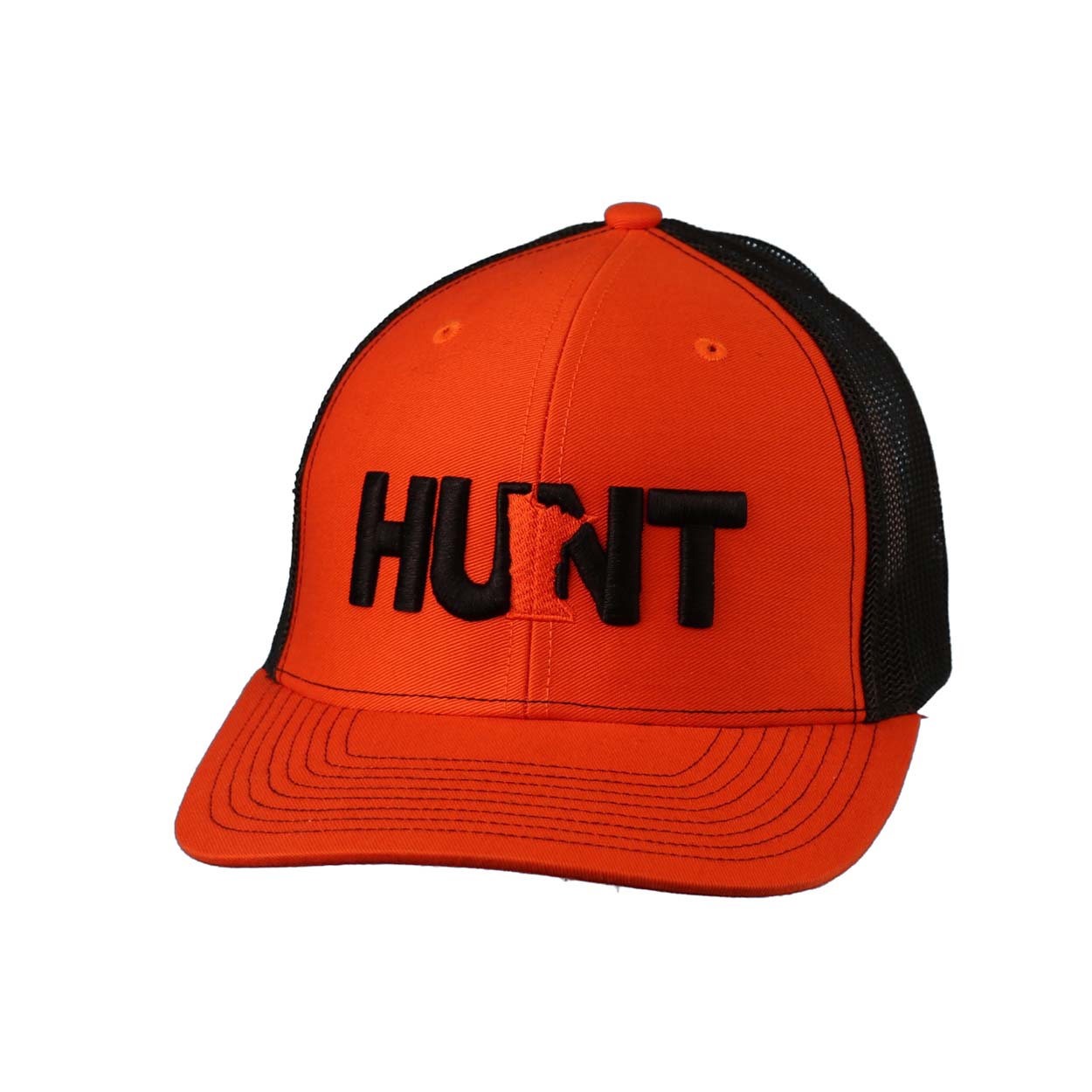 Hunt Minnesota Classic Pro 3D Puff Embroidered Snapback Trucker Hat Orange/Black