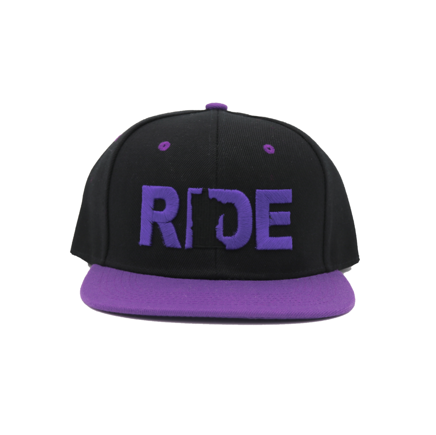 Ride Minnesota Classic Embroidered Snapback Flat Brim Hat Black/Purple x