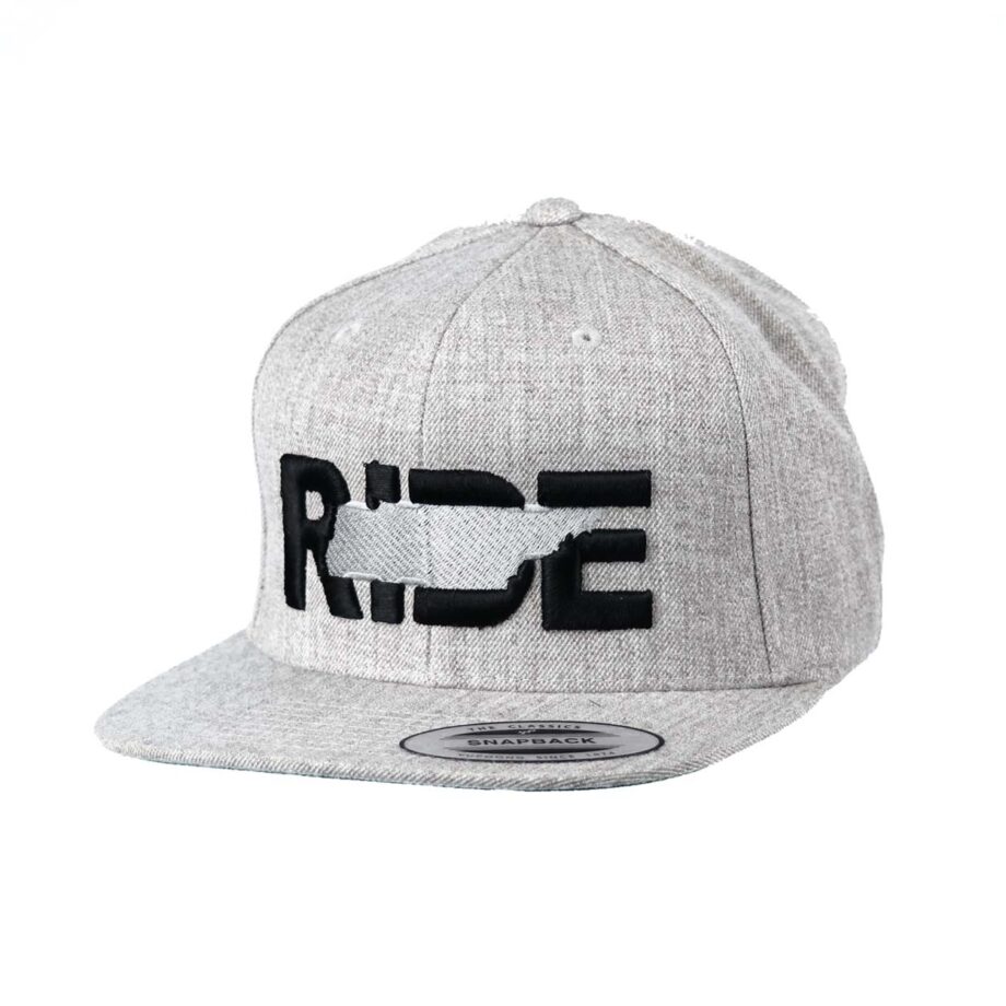 Ride Tennessee Classic Flatbrim Snapback Hat Gray_Black