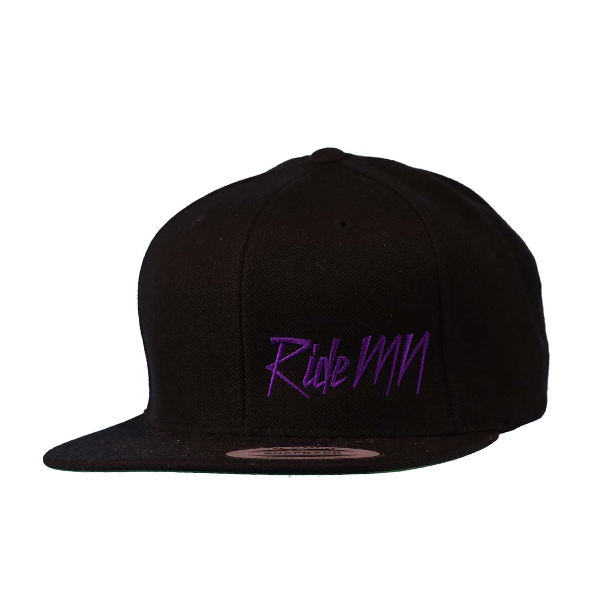 Ride Minnesota Purple Ride Night Out Embroidered Snapback Flat Brim Hat Black