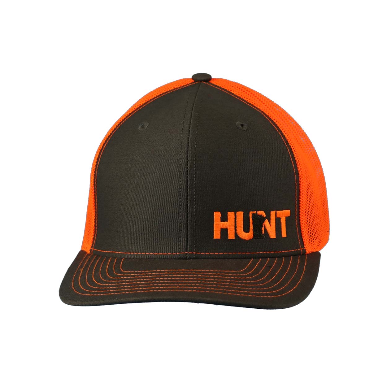 Hunt Minnesota Night Out Embroidered Snapback Trucker Hat Charcoal/Orange
