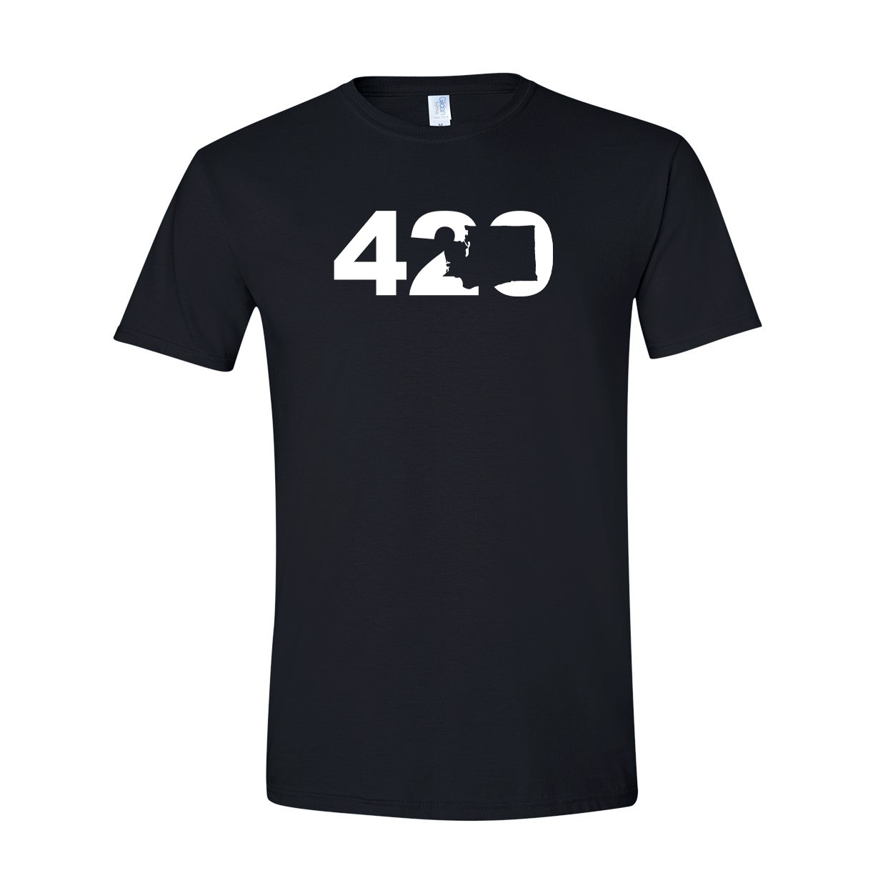420 Washington Classic T-Shirt Black (White Logo)
