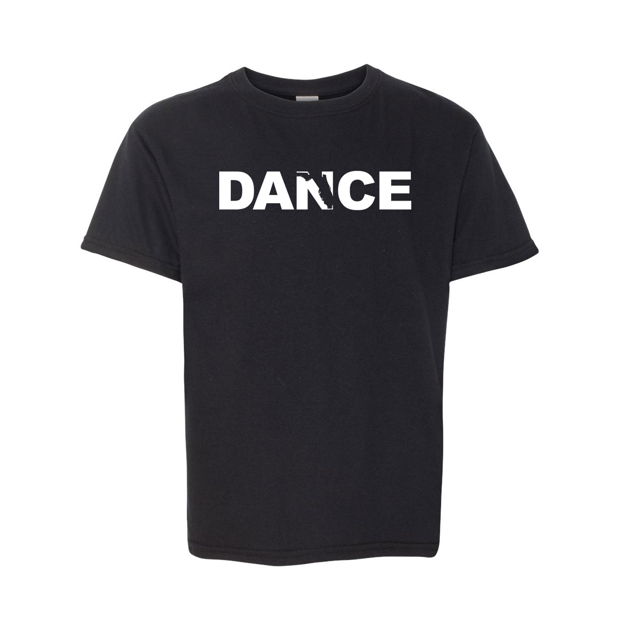 Dance Florida Classic Youth T-Shirt Black (White Logo)