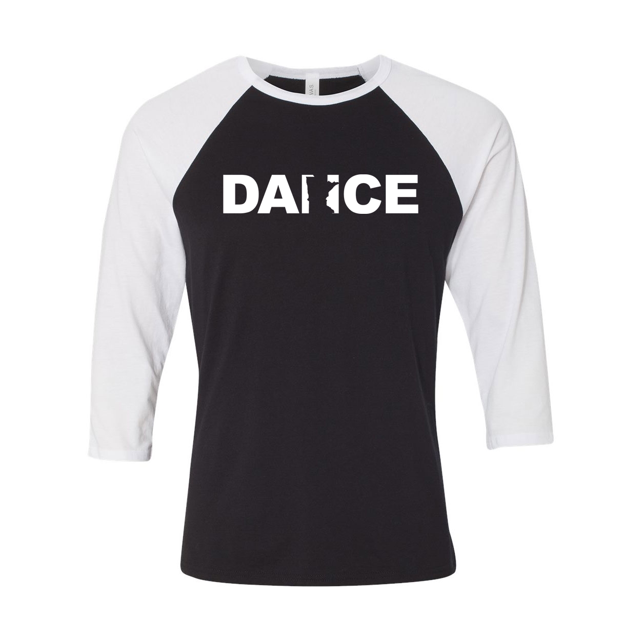 Dance Minnesota Classic Raglan Shirt Black/White (White Logo)