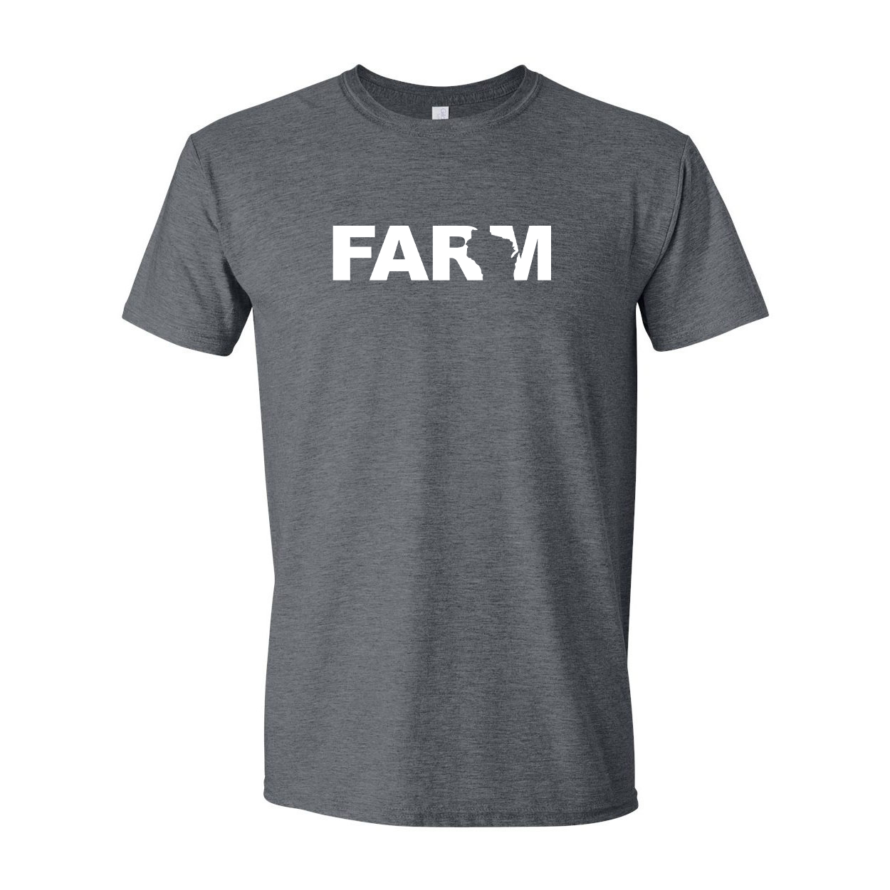 Farm Wisconsin Classic T-Shirt Dark Heather Gray (White Logo)