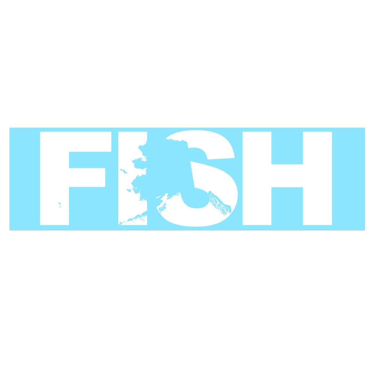Fish Alaska Classic Decal (White Logo)