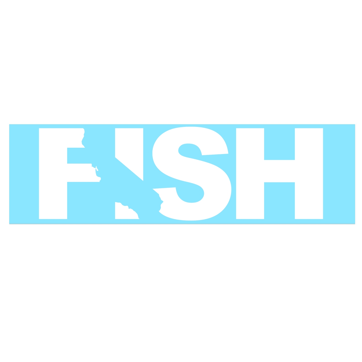 Fish California Classic Decal (White Logo)