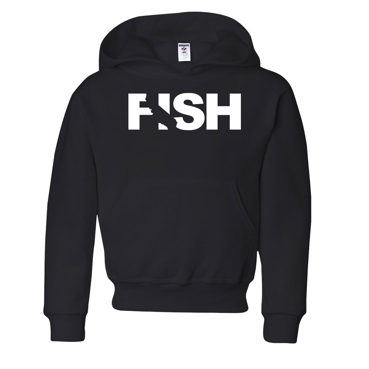 Fish California Classic Youth Sweatshirt Black (White Logo)