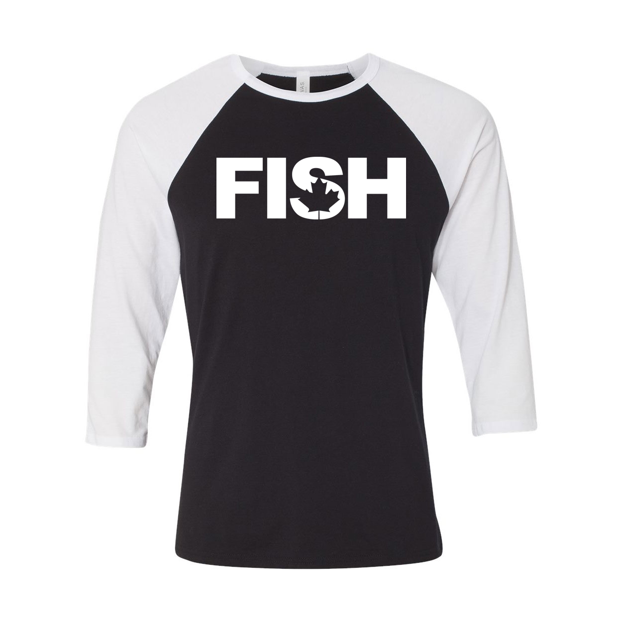 Fish Canada Classic Raglan Shirt Black/White (White Logo)