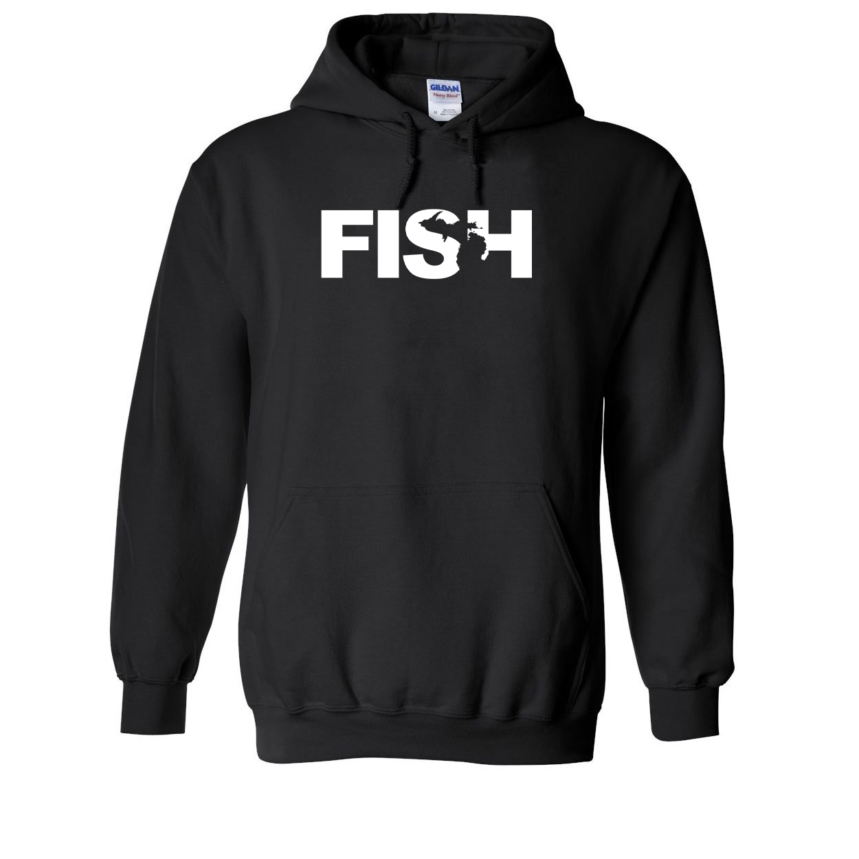 Fish Michigan Classic Sweatshirt Black (White Logo)