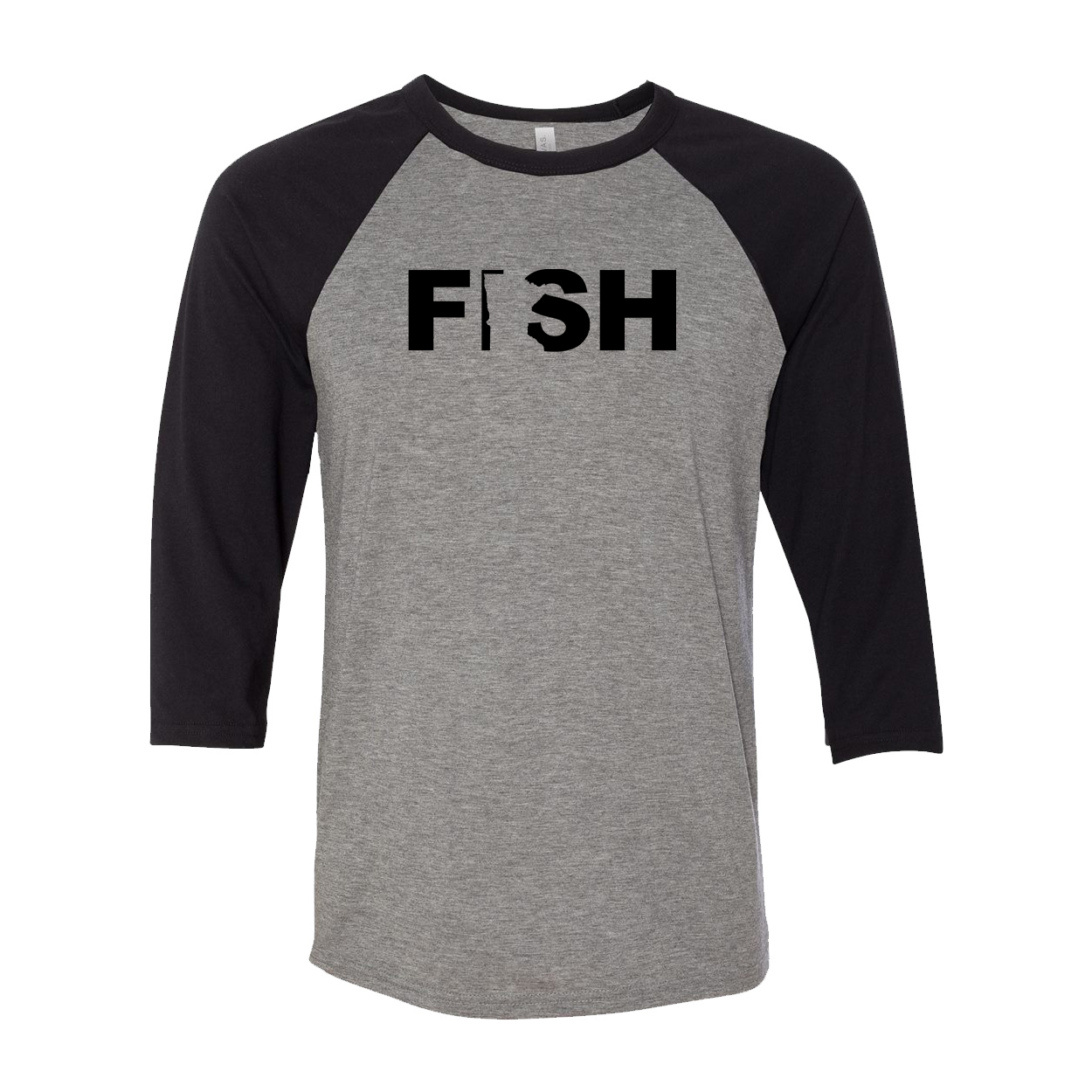 Fish Minnesota Classic Premium Raglan Shirt Gray (Black Logo)