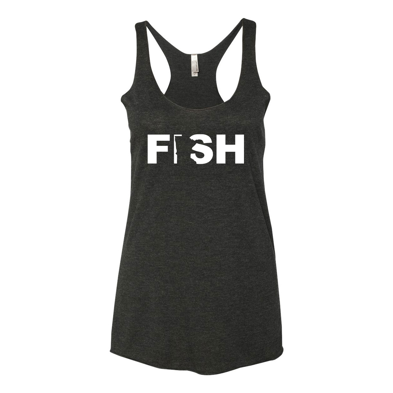 Fish Minnesota Classic Women's Ultra Thin Tank Top Black (White Logo)