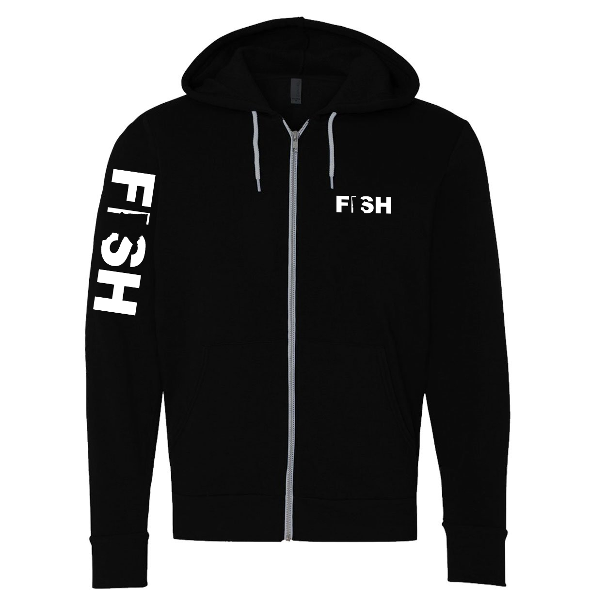 Fish Minnesota Classic Zip Sweatshirt Black (White Logo)