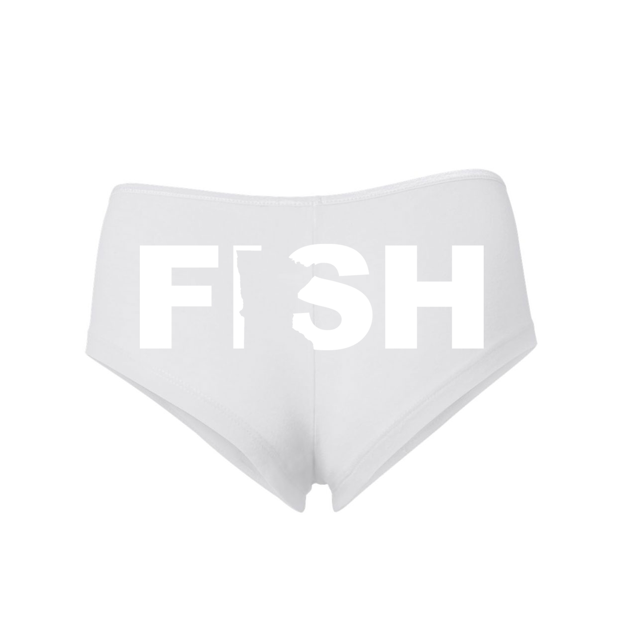 Fish Minnesota Classic Women's Booty Shorts White (White Logo)