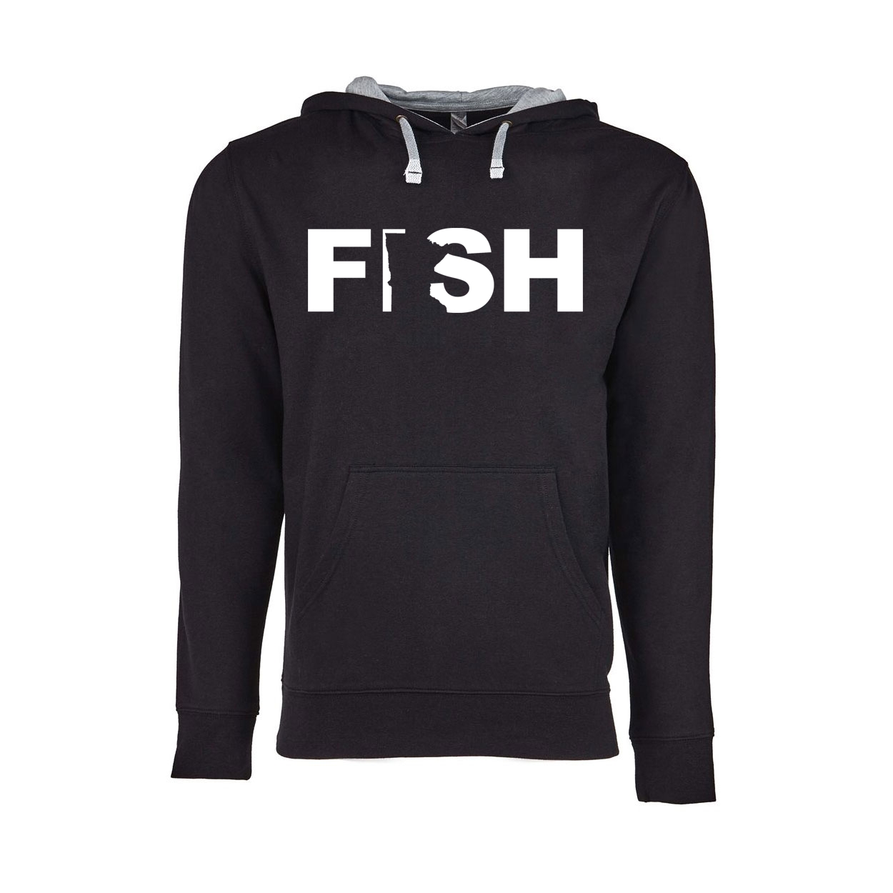 Fish Minnesota Classic Lightweight Sweatshirt Black/Heather Gray (White Logo)