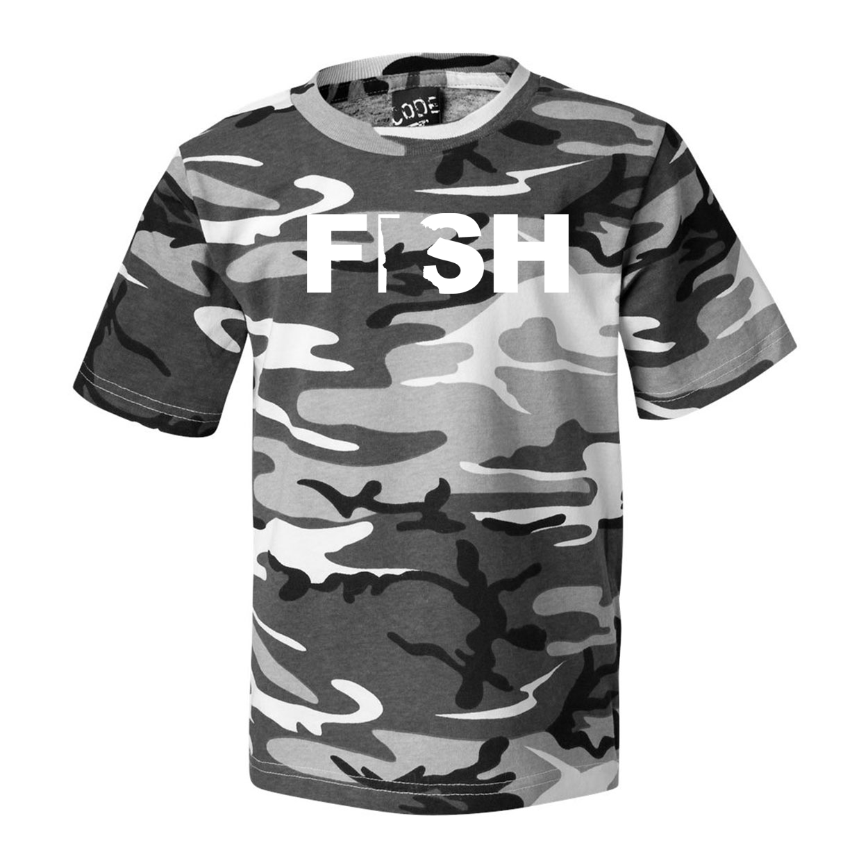 Fish Minnesota Classic Premium T-Shirt Urban Camo (White Logo)