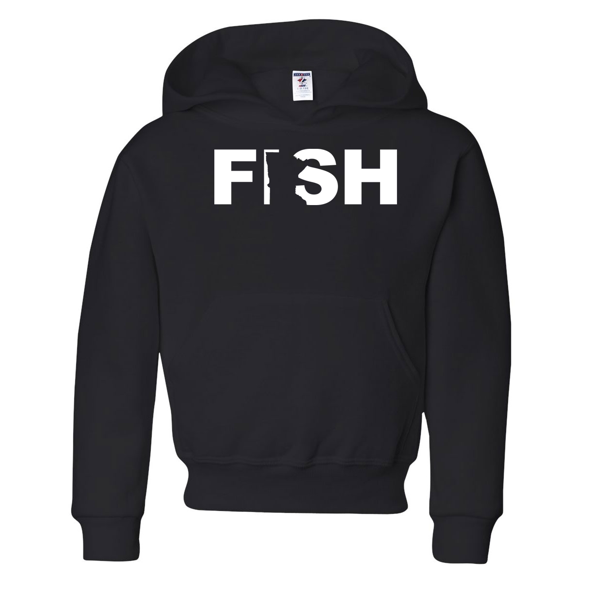 Fish Minnesota Classic Youth Sweatshirt Black (White Logo)