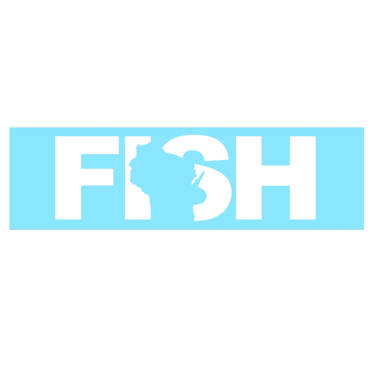Fish Wisconsin Classic Decal (White Logo)