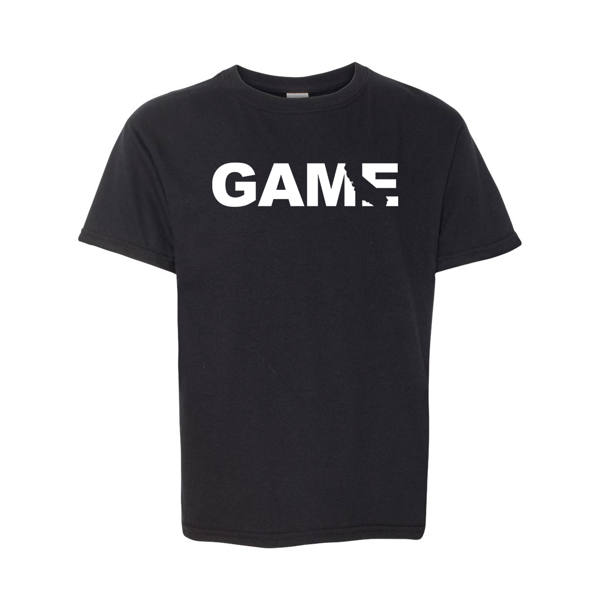 Game California Classic Youth T-Shirt Black (White Logo)