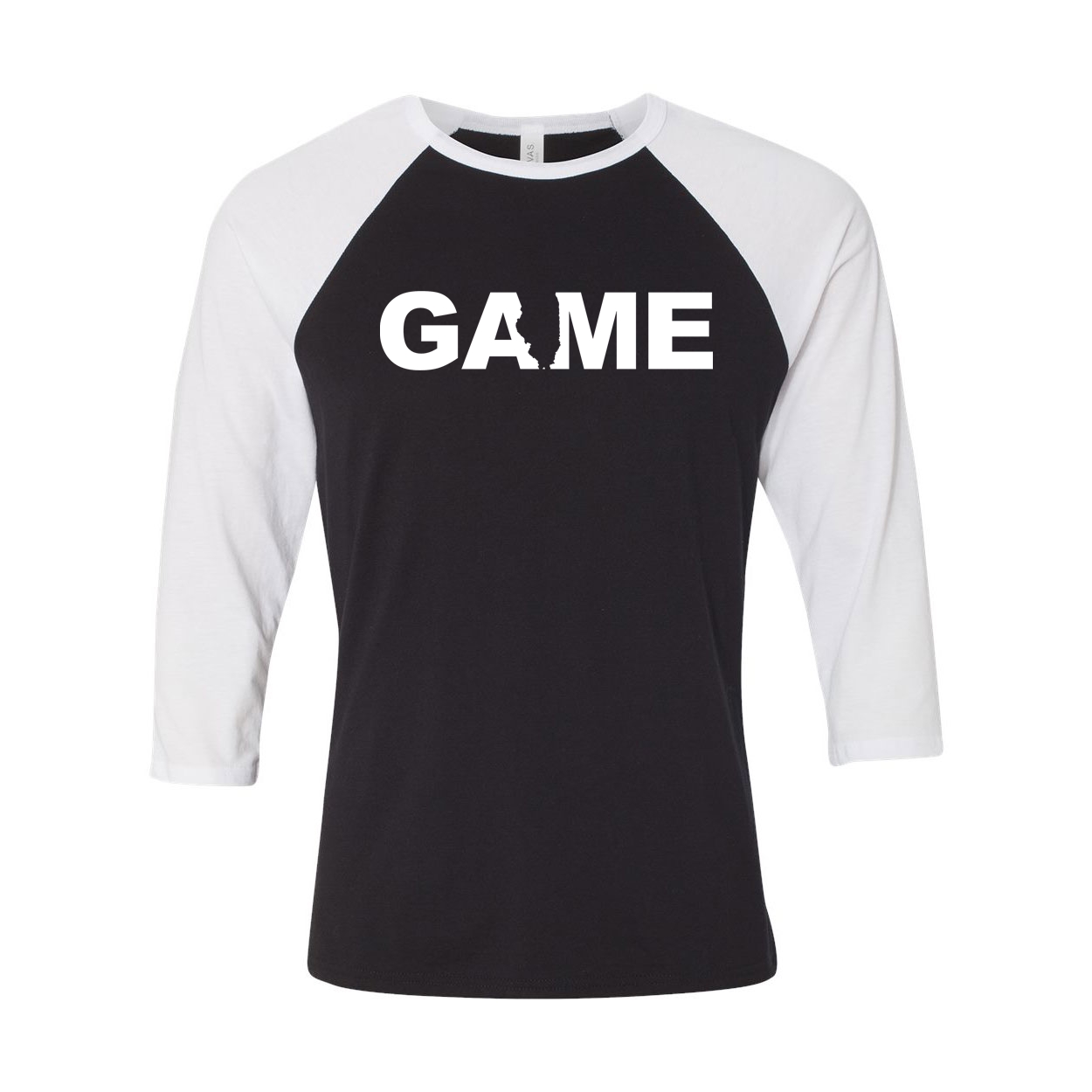 Game Illinois Classic Raglan Shirt Black/White (White Logo)
