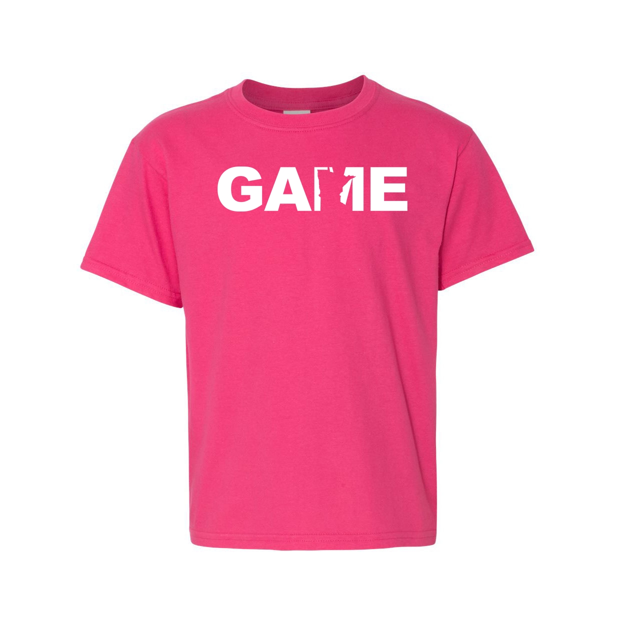 Game Minnesota Classic Youth T-Shirt Pink (White Logo)