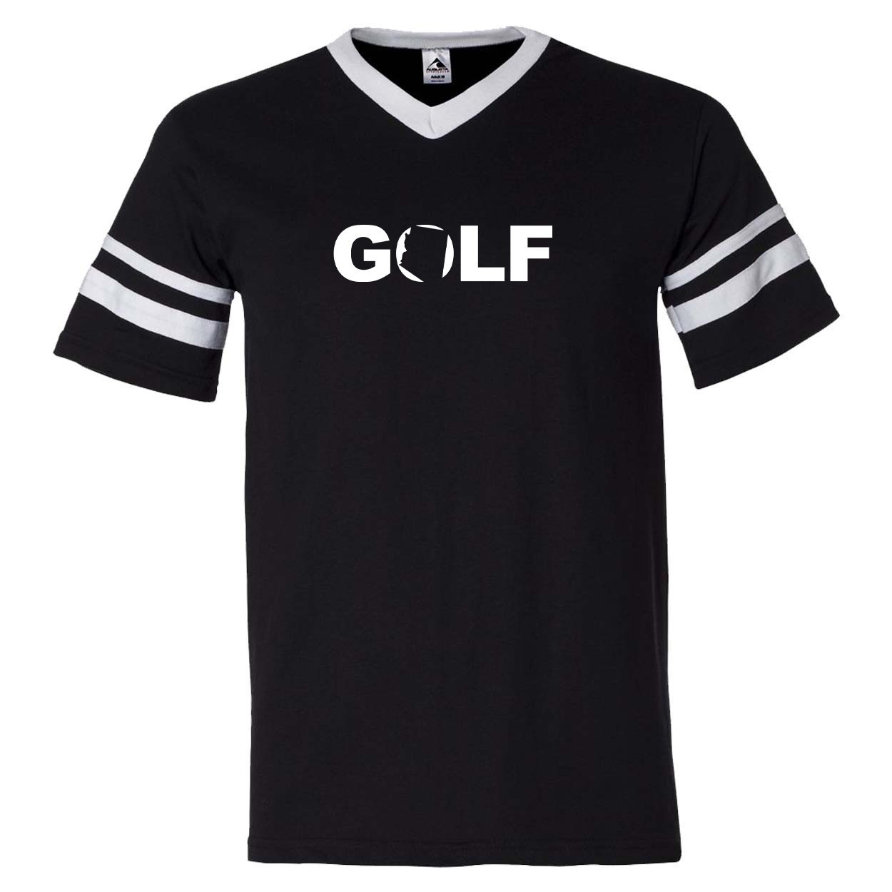 Golf Arizona Classic Premium Striped Jersey T-Shirt Black/White (White Logo)