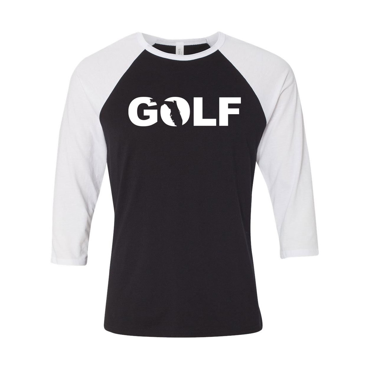 Golf Florida Classic Raglan Shirt Black/White (White Logo)