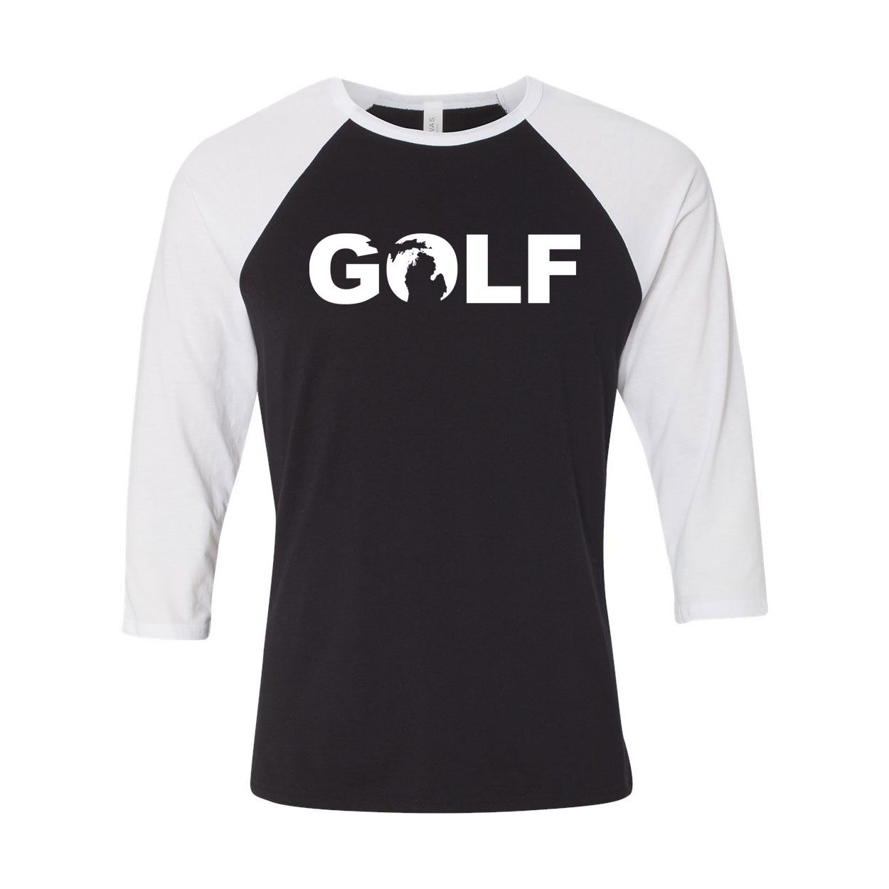 Golf Michigan Classic Raglan Shirt Black/White (White Logo)