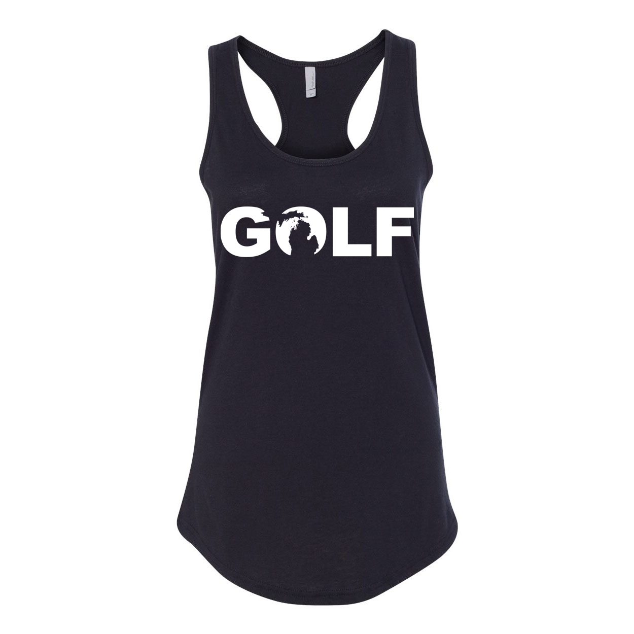 Golf Michigan Classic Women's Racerback Tank Top Black (White Logo)