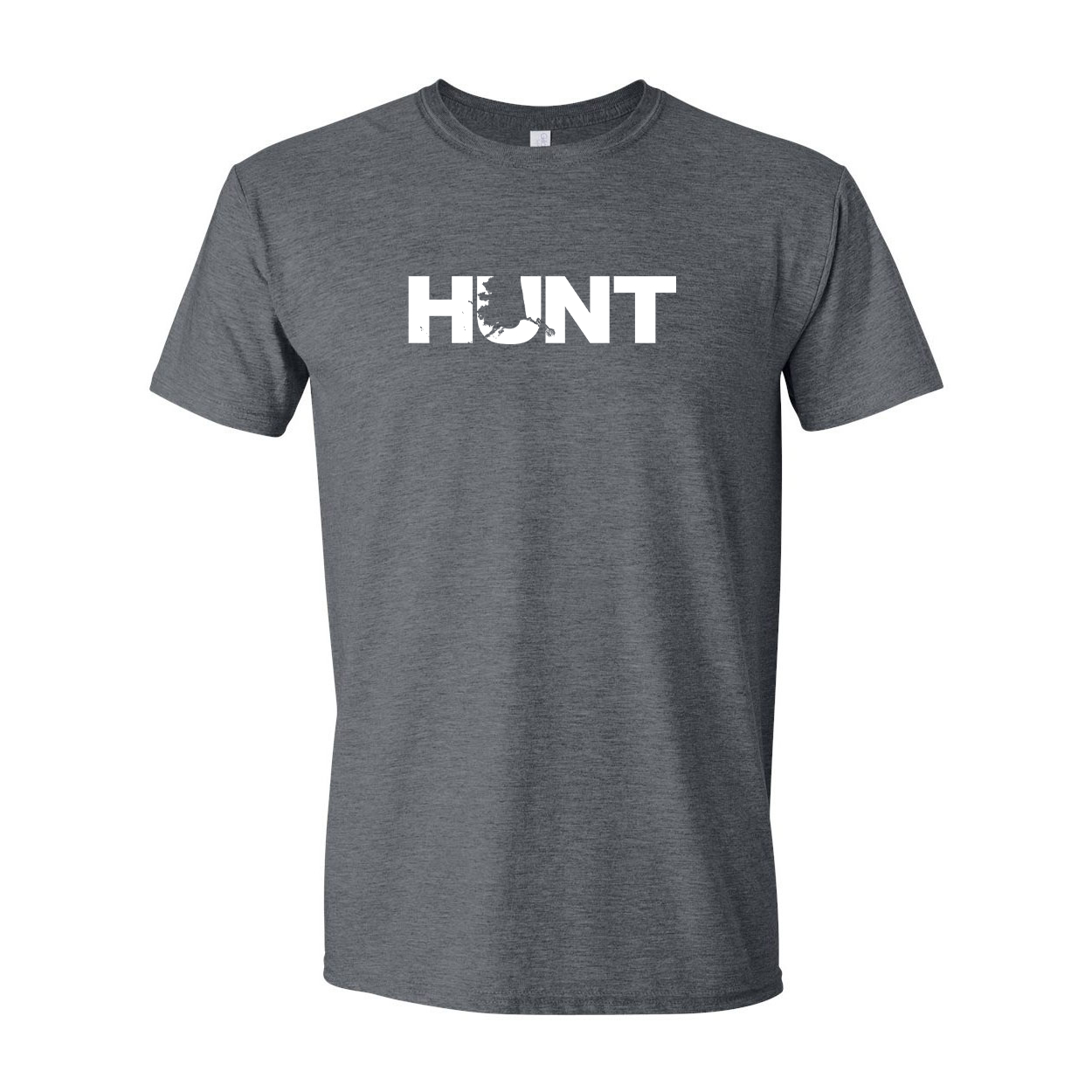 Hunt Alaska Classic T-Shirt Dark Heather Gray (White Logo)