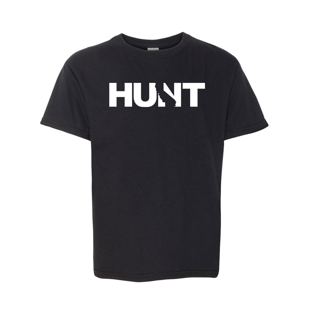 Hunt California Classic Youth T-Shirt Black (White Logo)
