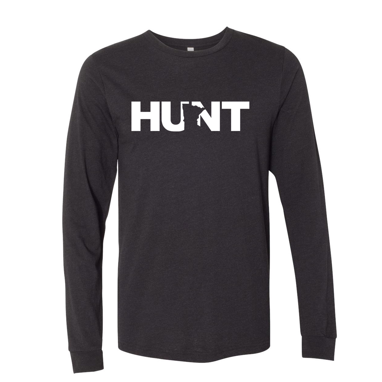 Hunt Minnesota Classic Premium Long Sleeve T-Shirt Black (White Logo)